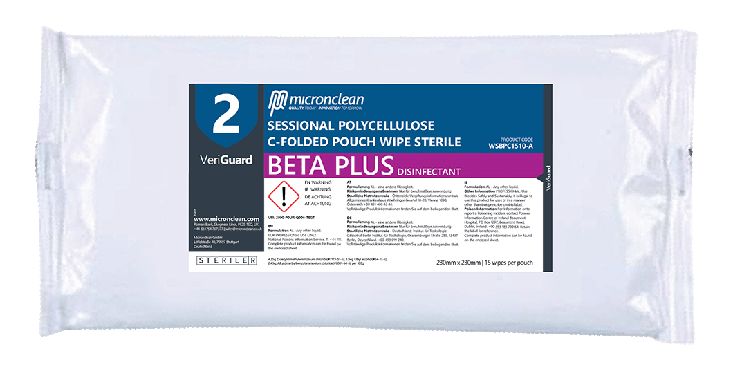 VeriGuard 2 - Beta Plus Polycellulose C-gefaltetes Beuteltuch - steril [EU]