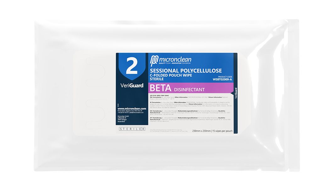VeriGuard 2 - Beta Polycellulose C-gefaltetes Beutelwischtuch - steril