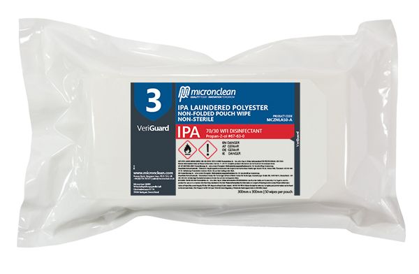 VeriGuard 3 - IPA-gewaschenes, ungefaltetes Polyester-Beutelwischtuch - nicht steril [EU]